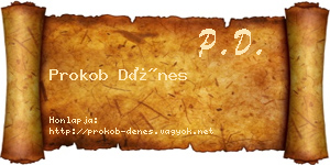 Prokob Dénes névjegykártya
